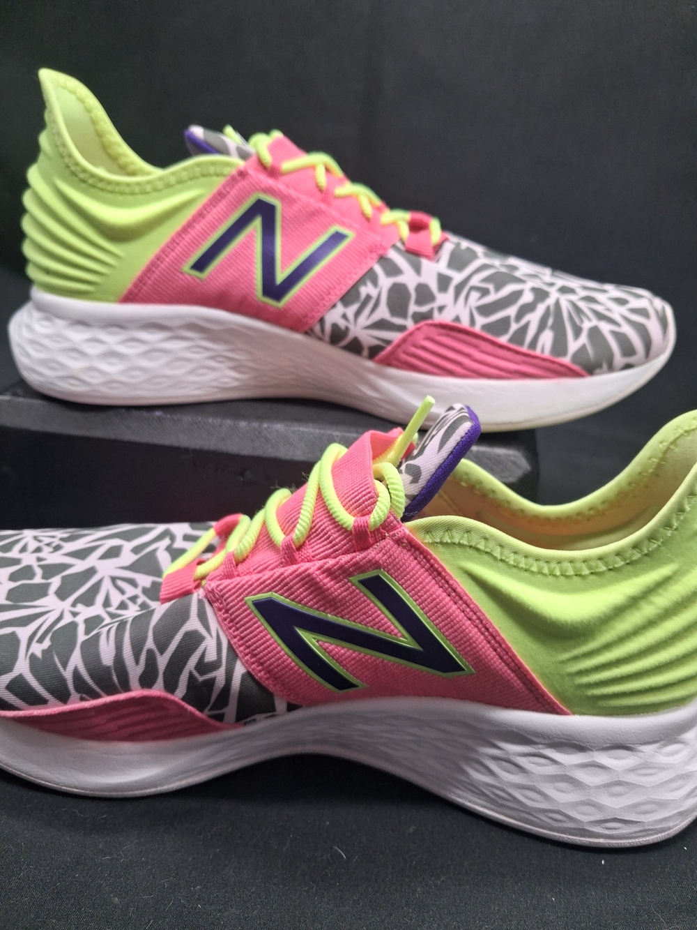 New Balance Womens Pink & Lime Athletic Sneakers